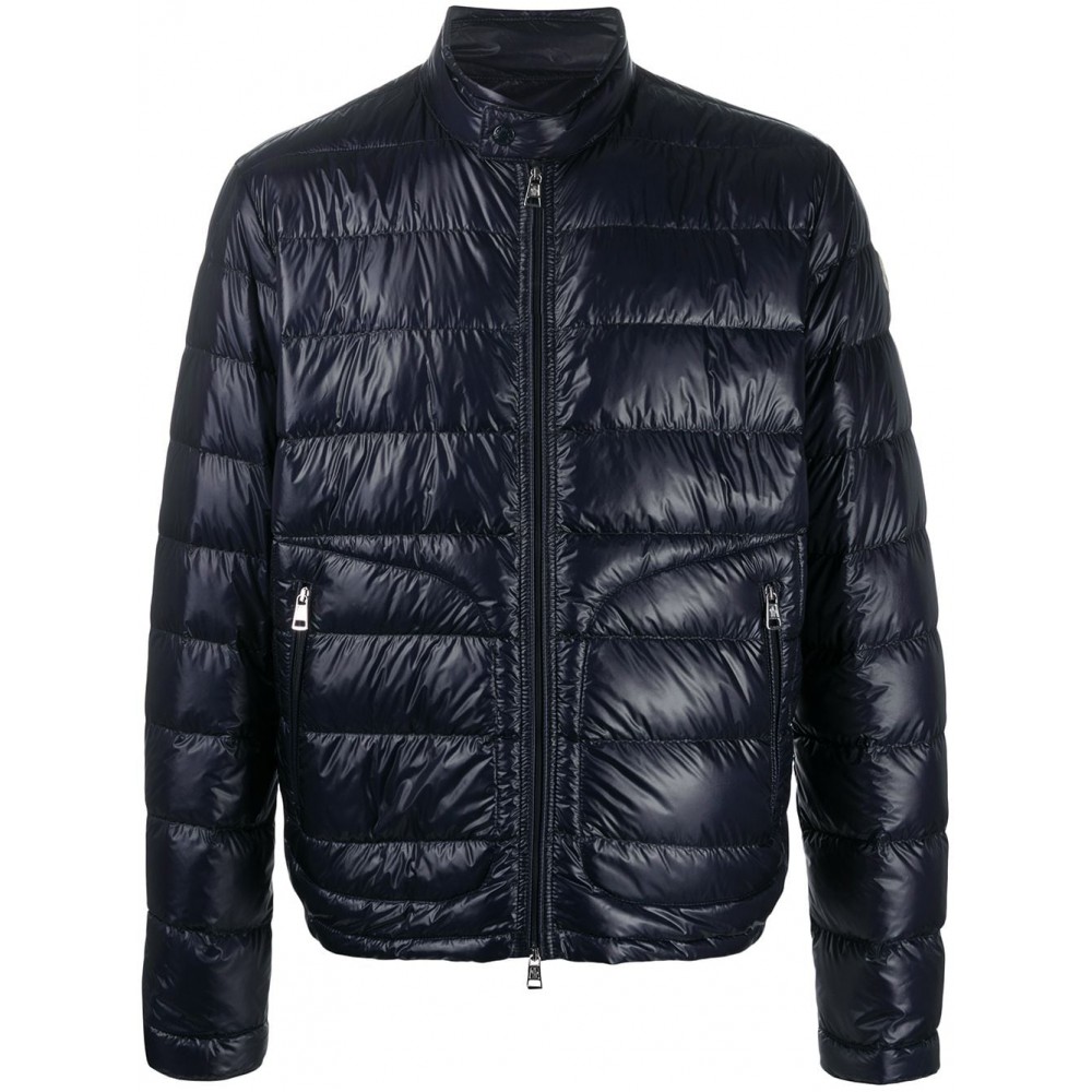 Moncler high-neck Quilted Jacket Blue MCS28599