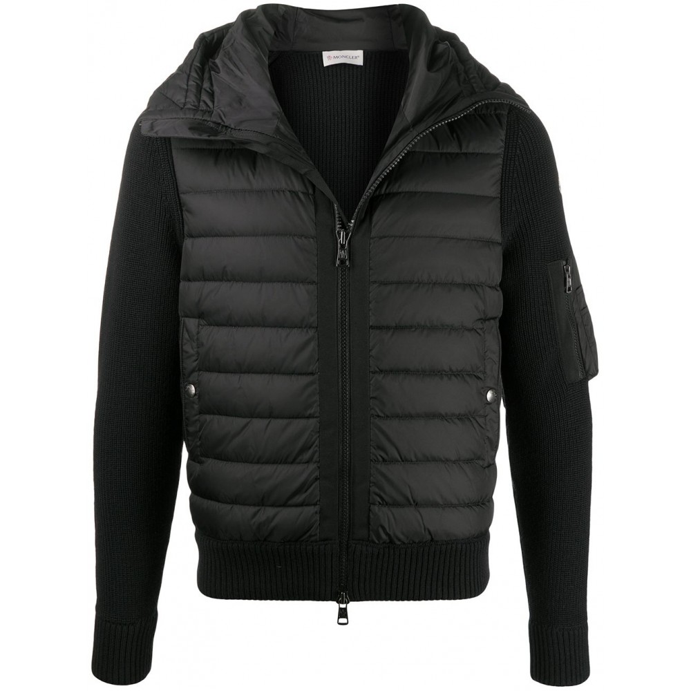 Moncler padded-front Hooded Jacket Black MCS29347