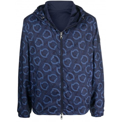 Moncler logo-patch zip-fastening Jacket Blue MCS29068