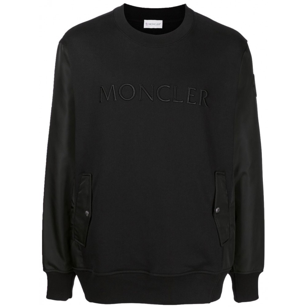 Moncler logo-print Cotton Sweatshirt Black MCS29078