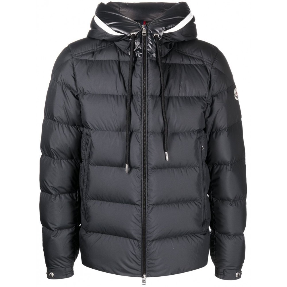 Moncler Hooded Feather Down Jacket Black MCS28614