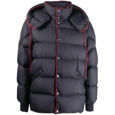 Moncler Hooded Feather Down Jacket Blue MCS28615