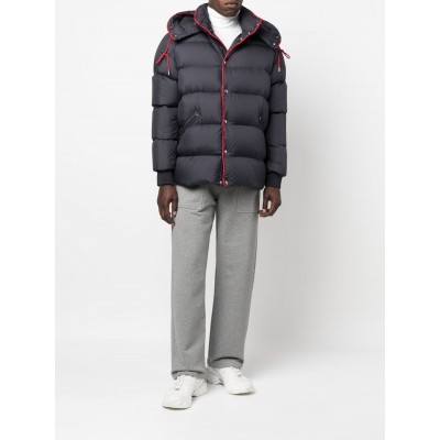 Moncler Hooded Feather Down Jacket Blue MCS28615