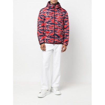 Moncler Reversible graphic-print Padded Jacket Blue MCS29446