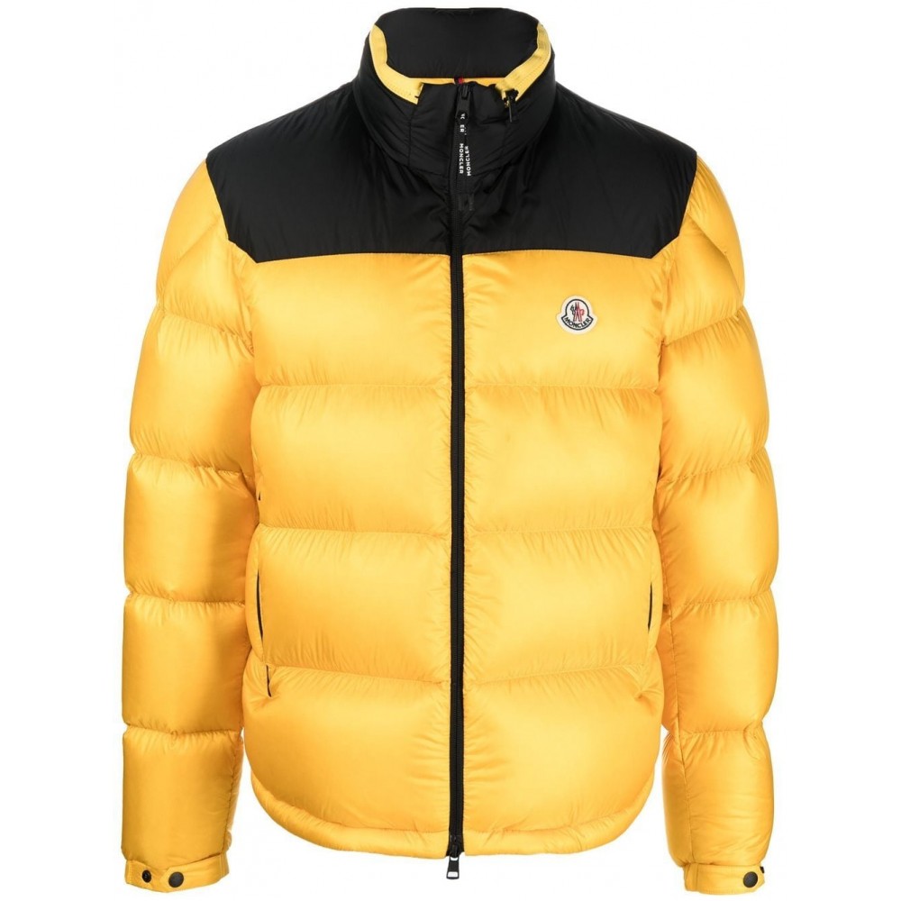 Moncler two-tone logo-patch Padded Jacket Yellow CAMCS29593