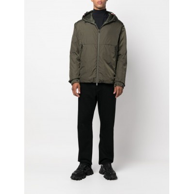 Moncler logo-patch Sleeve Hooded Jacket Green MCS29052