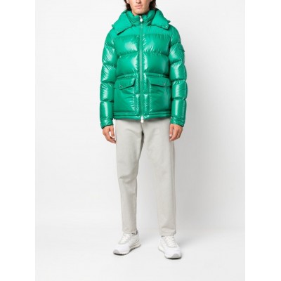 Moncler feather-down Hooded Puffer Jacket Green MCS28474