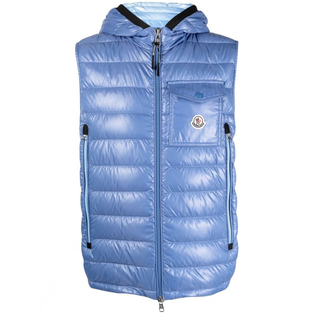 Moncler logo-patch Padded Gilet Blue MCS29005