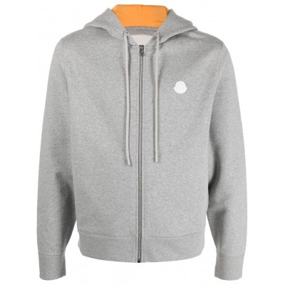 Moncler zip-up Cotton Hoodie Grey MCS29654