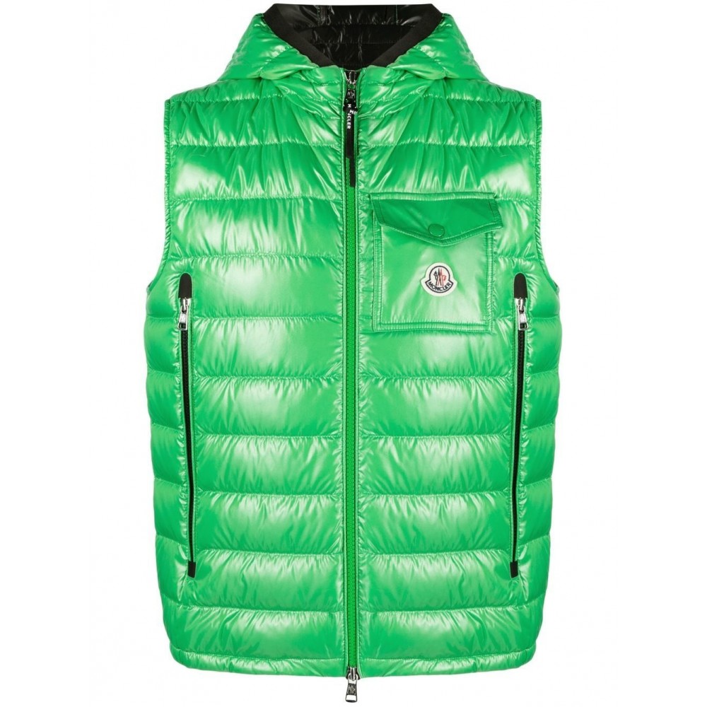 Moncler logo-patch Padded Gilet Green MCS29007