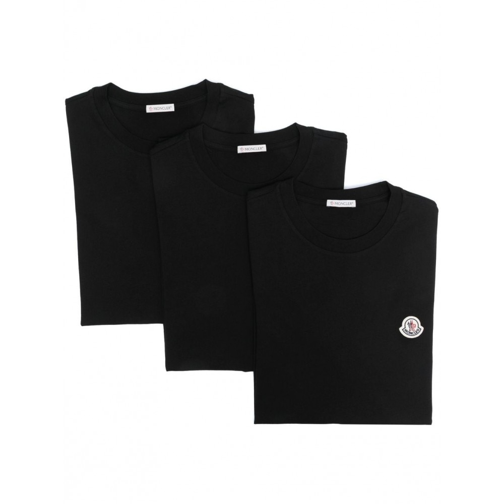 Moncler logo-patch Cotton T-shirt (pack Of 3) Black MCS28938