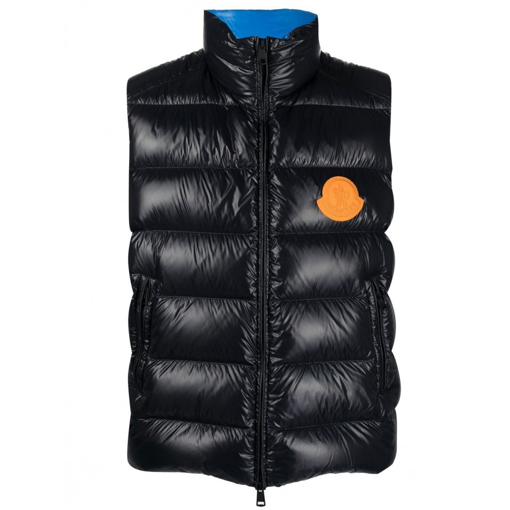 Moncler Padded logo-patch Gilet Blue MCS29320