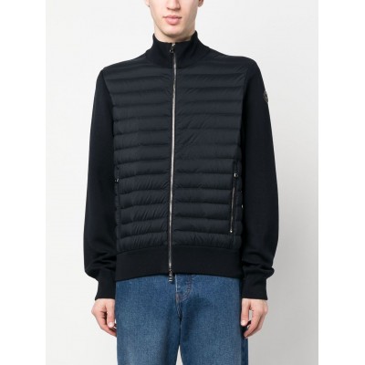 Moncler Padded contrast-sleeve Jacket Blue MCS29302