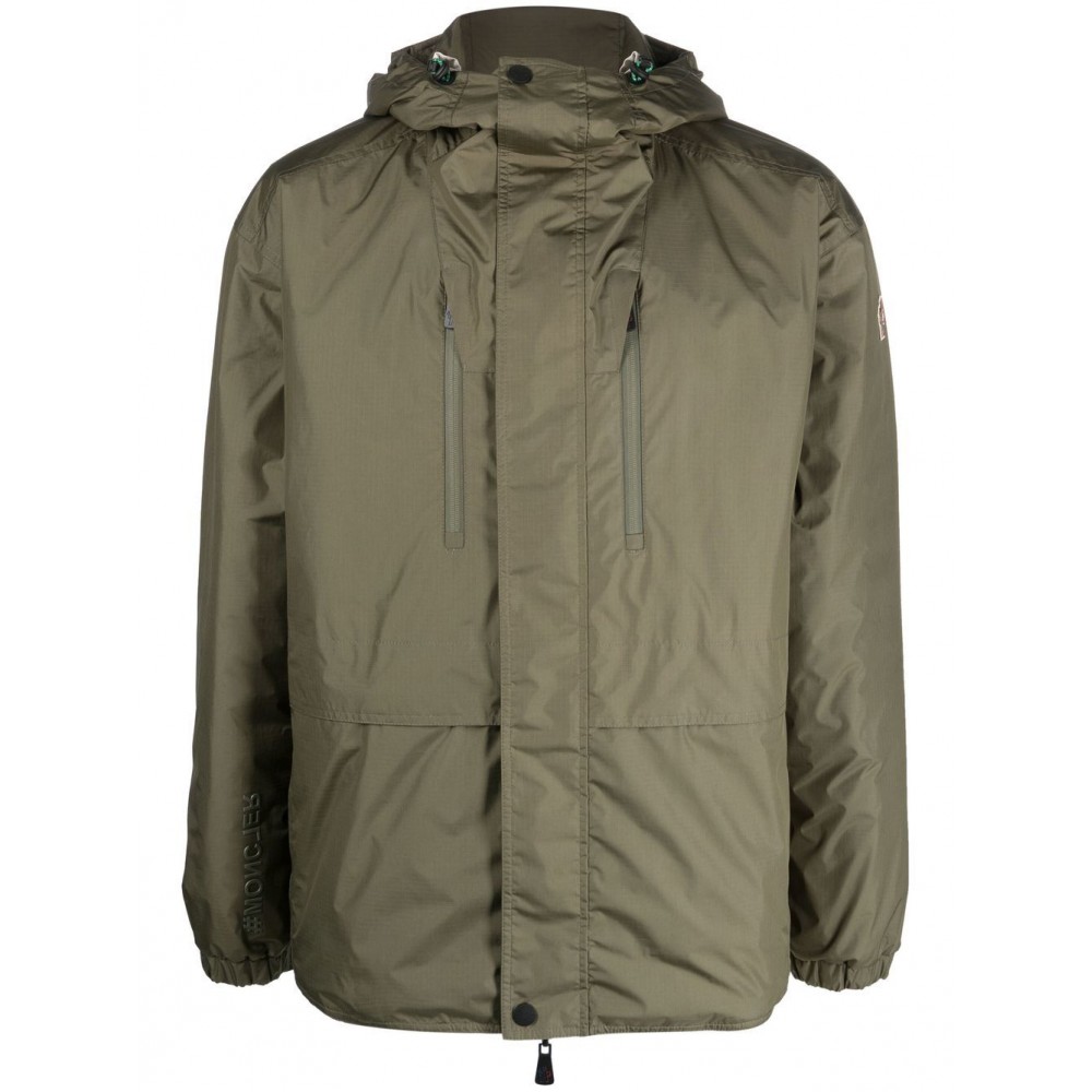 Moncler Feather Down Hooded Jacket Green MCS28471