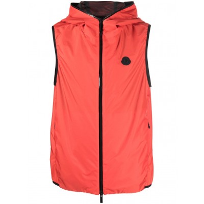 Moncler logo-patch Sleeveless Jacket Red MCS29054