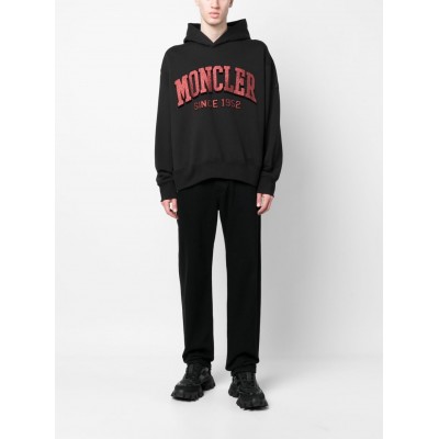 Moncler Glitter logo-print Hoodie Black MCS28549