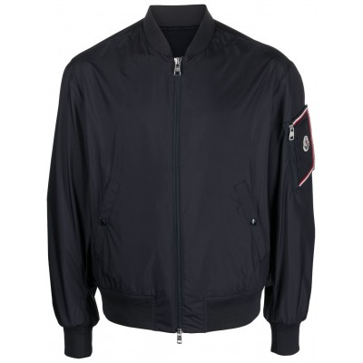 Moncler logo-patch zip-up Bomber Jacket Blue MCS29070