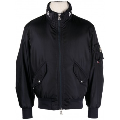 Moncler logo-collar Padded Bomber Jacket Blue MCS28849