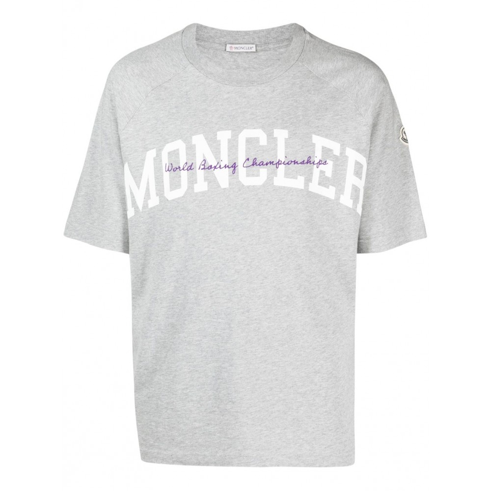 Moncler logo-print Cotton T-shirt Grey UKMCS29099