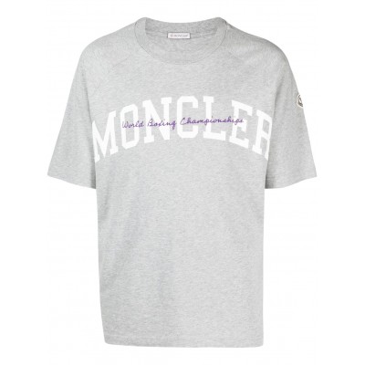 Moncler logo-print Cotton T-shirt Grey UKMCS29099