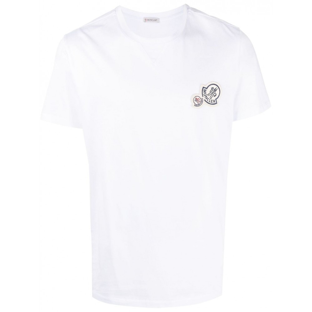 Moncler logo-patch cotton-jersey T-shirt White MCS28960