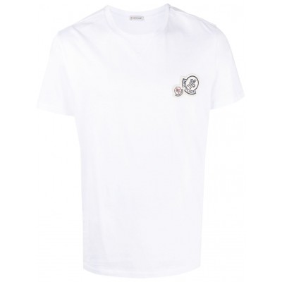 Moncler logo-patch cotton-jersey T-shirt White MCS28960