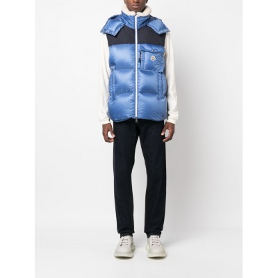 Moncler feather-down Hooded Gilet Blue MCS28473