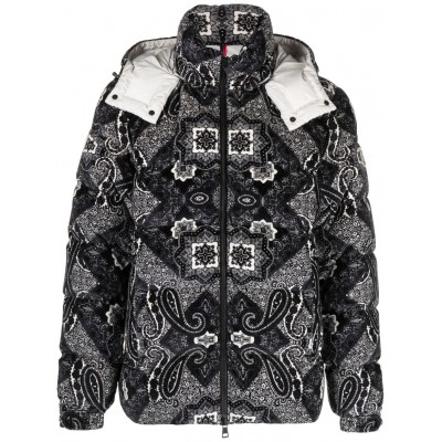 Moncler graphic-print Hooded Jacket Black CAMCS28567