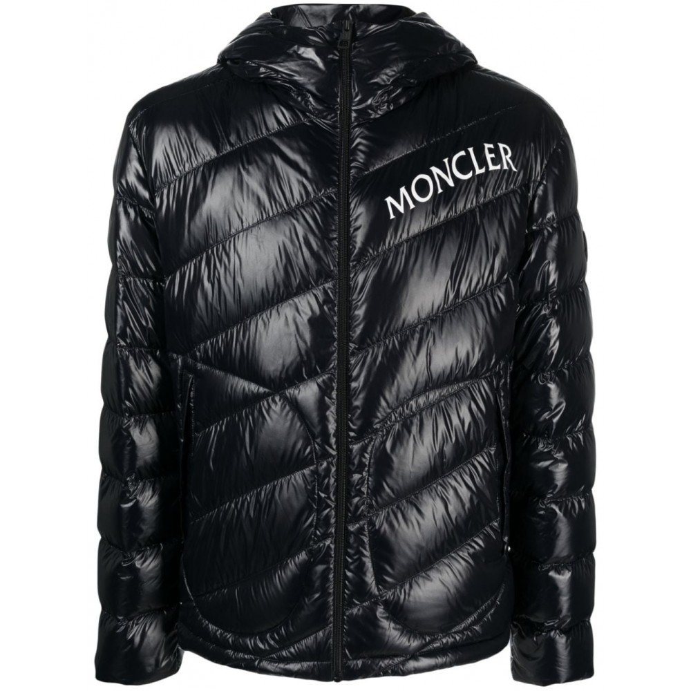 Moncler Shama logo-print Quilted Puffer Jacket Black MCS29498