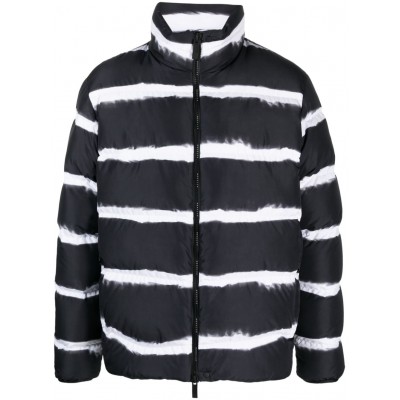 Moncler Sil Striped Puffer Jacket Black MCS29502