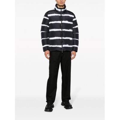 Moncler Sil Striped Puffer Jacket Black MCS29502