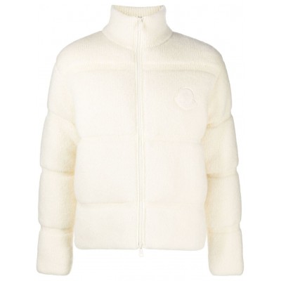 Moncler mohair-wool Blend Puffer Jacket White MCS29253