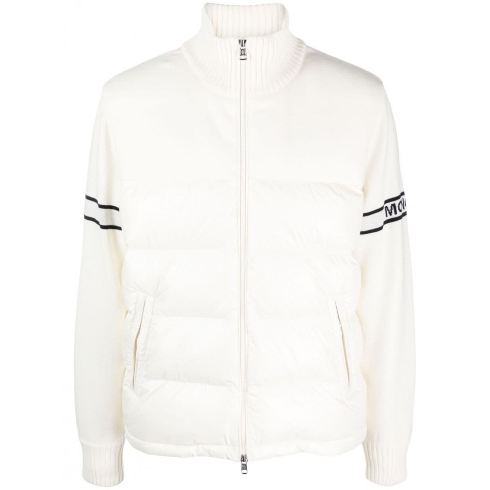 Moncler padded-panel wool-blend Cardigan Neutrals MCS29353