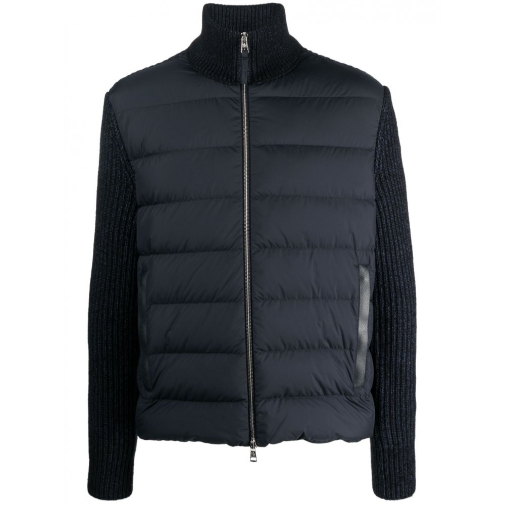 Moncler Padded cotton-blend Cardigan Blue UKMCS29303