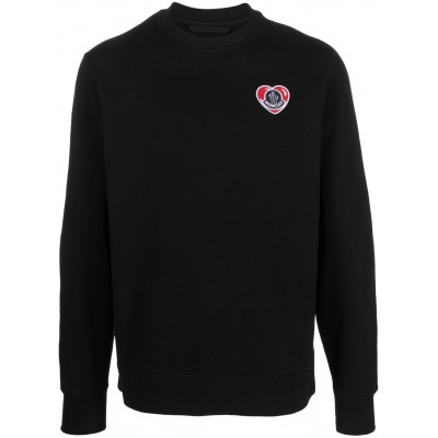 Moncler logo-patch Cotton Sweatshirt Black UKMCS28935