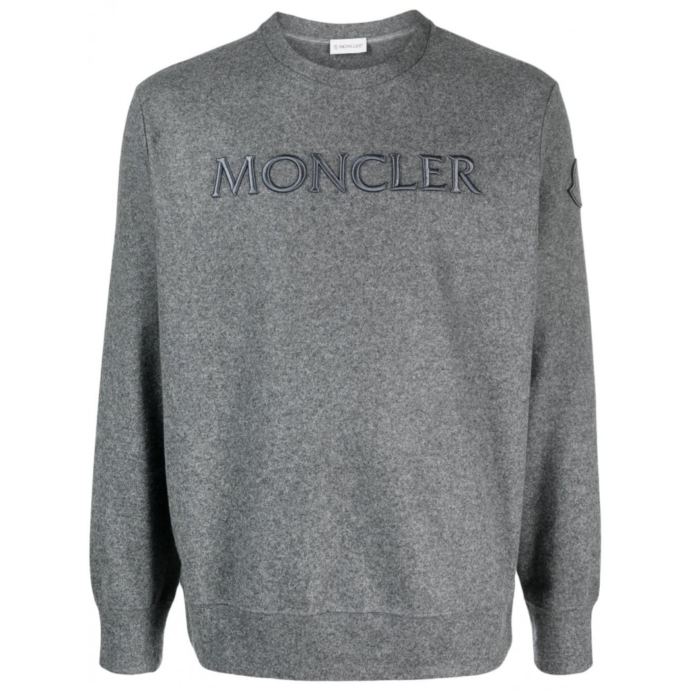 Moncler logo-embroidered jersey-fleece Sweatshirt Grey MCS28899