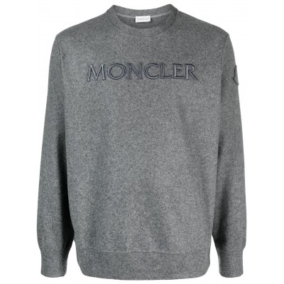 Moncler logo-embroidered jersey-fleece Sweatshirt Grey MCS28899