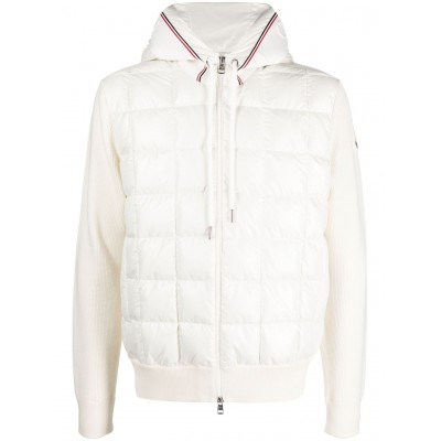 Moncler Hooded Panelled Padded Jacket White MCS28623