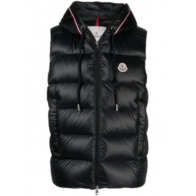 Moncler logo-patch Quilted Hooded Gilet Black MCS29039