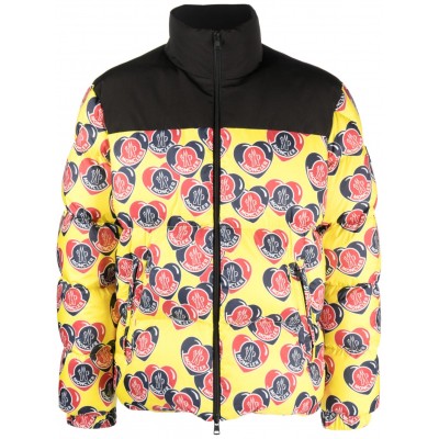 Moncler logo-print zip-up Down Jacket Black MCS29171