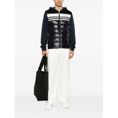 Moncler Panelled Padded Cotton Jacket Blue MCS29371