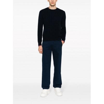 Moncler cable-knit Virgin Wool Blend Jumper Blue MCS28258