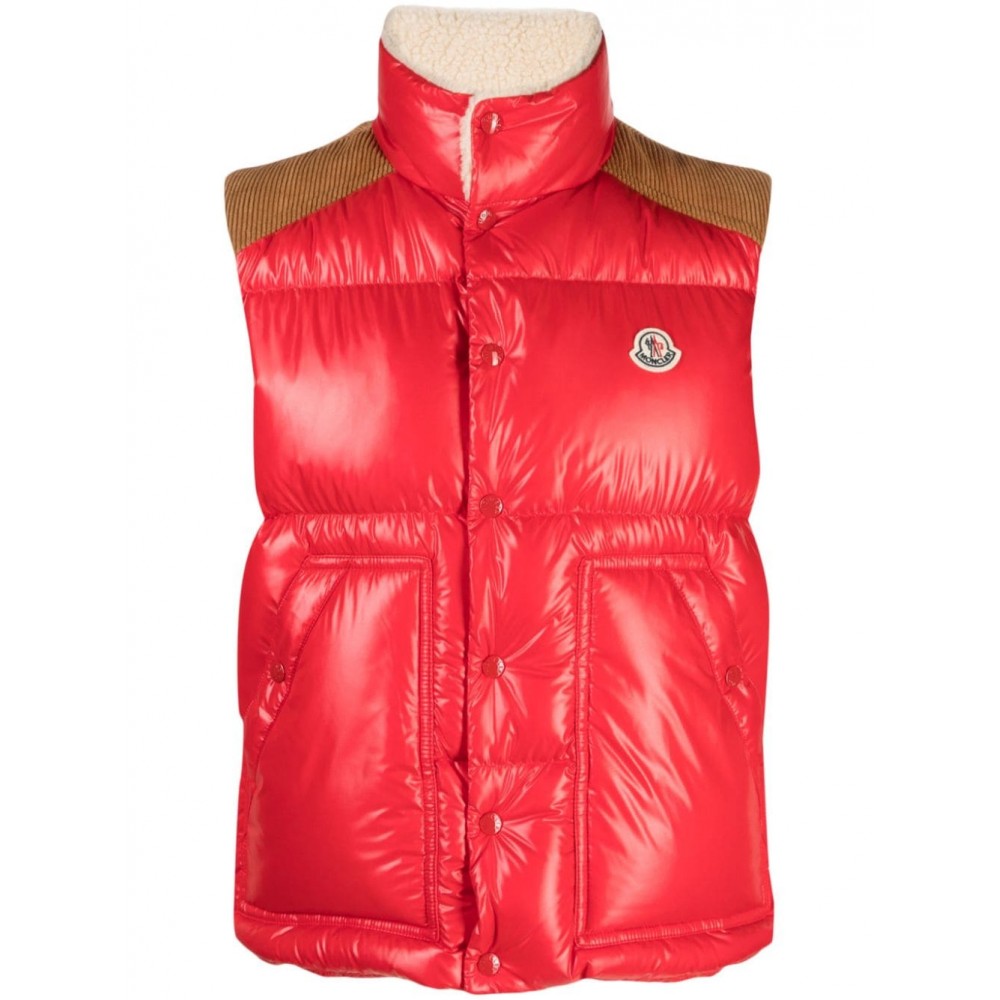 Moncler Ardeche logo-patch down-filled Gilet Red MCS28109