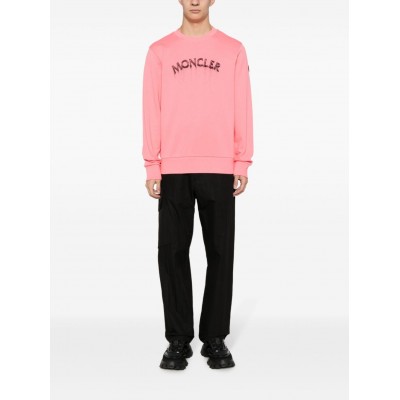 Moncler logo-embroidered Cotton Sweatshirt Pink MCS28875