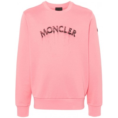 Moncler logo-embroidered Cotton Sweatshirt Pink MCS28875