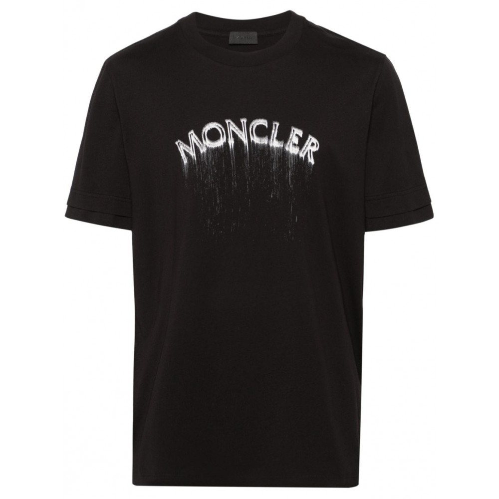 Moncler logo-print Cotton T-shirt Black MCS29088