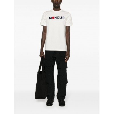 Moncler logo-flocked Cotton T-shirt White MCS28916