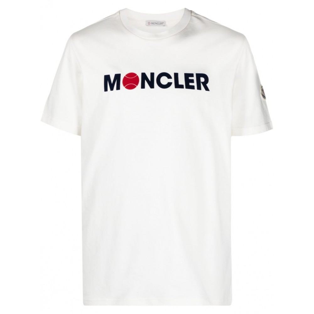 Moncler logo-flocked Cotton T-shirt White MCS28916