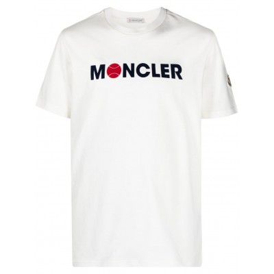 Moncler logo-flocked Cotton T-shirt White MCS28916