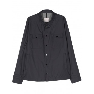 Moncler Piz press-stud Shirt Jacket Blue MCS29405